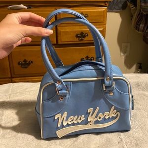 Vintage Y2K blue New York bag with matching wallet